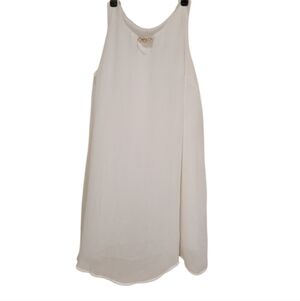 Chloe + Rene white sheer dress  gold accent chain on neck Size 3X